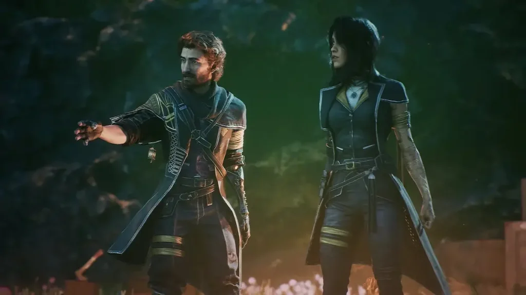 Emotional moment between characters in Clair Obscur: Expedition 33 highlighting the game’s narrative tone.