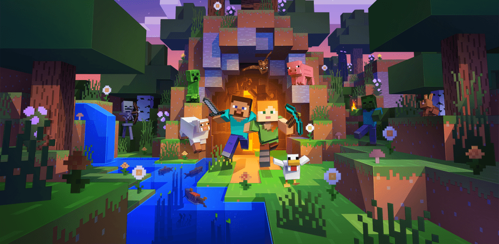 Building a shelter in Minecraft survival mode before nightfall
